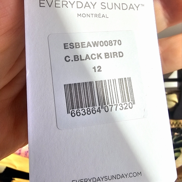 Everyday Sunday Swim Set Bikini Top Bottom Black Tropical size 10 12 - Picture 5 of 7